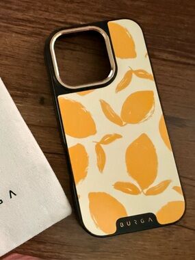 Burga Elite Lemon Print iPhone 16 Pro Case - Vibrant Protective Design